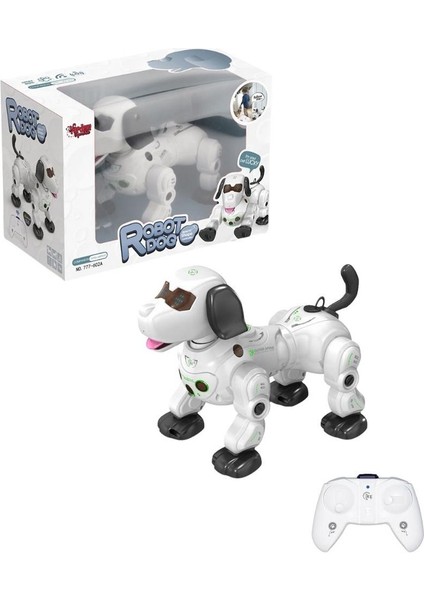 Vavardem Uzaktan Kumandalı Işıklı ve Sesli Akıllı Robot Köpek - Beyaz