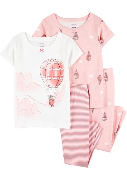 Kız Çocuk Bebek Pijama Set 4'lü Paket