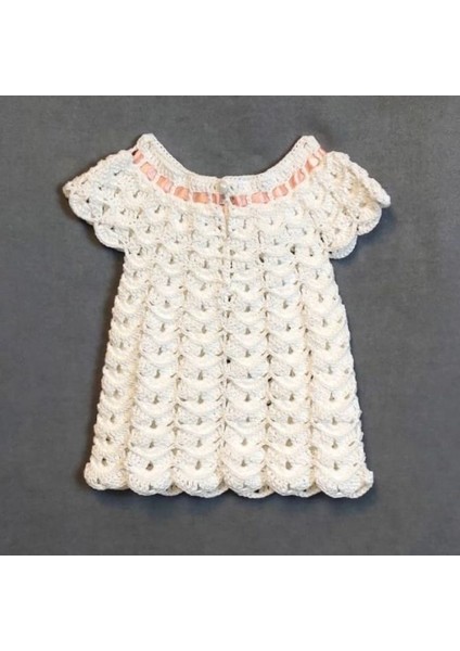6088 El Örgüsü Koton Ip Kız Çocuk Beyaz Elbise - 6 / 9 Ay fiyatları