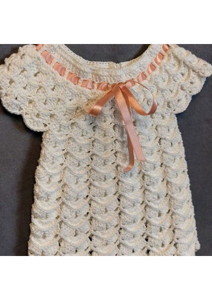 6088 El Örgüsü Koton Ip Kız Çocuk Beyaz Elbise - 6 / 9 Ay modelleri