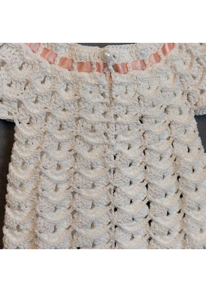 6088 El Örgüsü Koton Ip Kız Çocuk Beyaz Elbise - 6 / 9 Ay fırsatları