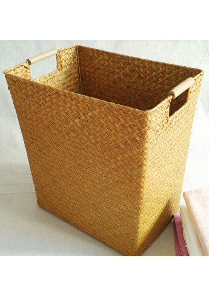 Bambu Derin Dikdörtgen Ahşap Kulplu Düzenleyici/sepet/organizer 34*23*35CM 1 Adet