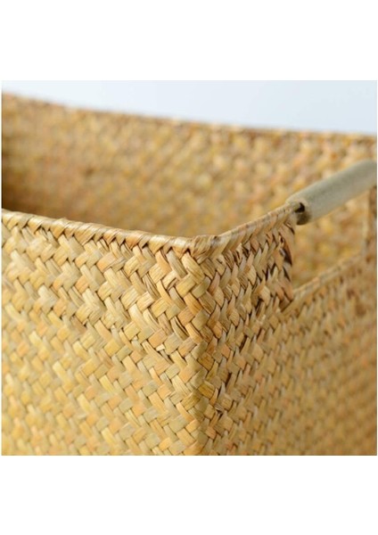 Bambu Derin Dikdörtgen Ahşap Kulplu Düzenleyici/sepet/organizer 34*23*35CM 1 Adet