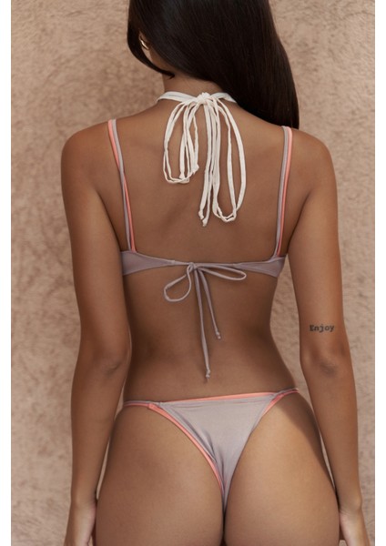 Dharma Renk Bloklu Lila Bikini Altı