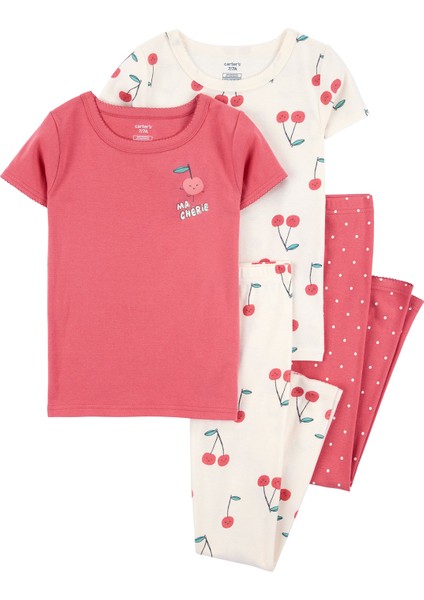 Kız Çocuk Çocuk Pijama Set 4'lü Paket