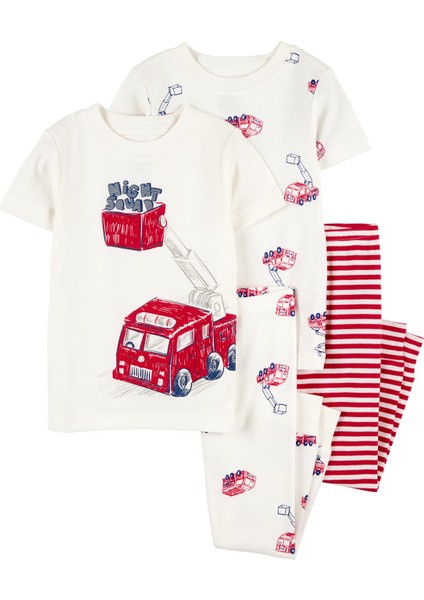 Erkek Çocuk Bebek Pijama Set 4'lü Paket