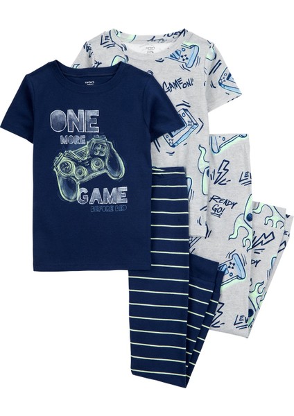 Erkek Çocuk Çocuk Pijama Set 4'lü Paket