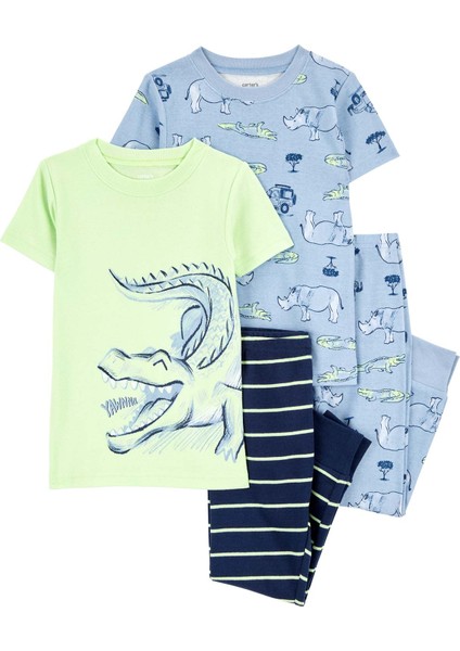 Erkek Çocuk Bebek Pijama Set 4'lü Paket