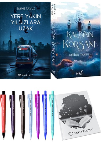 Kalbinin Korsanı ve Epsilon Yayınevi Yere Yakın Yıldızlara Uzak Emine Tavuz 2li Set + Hediyeli