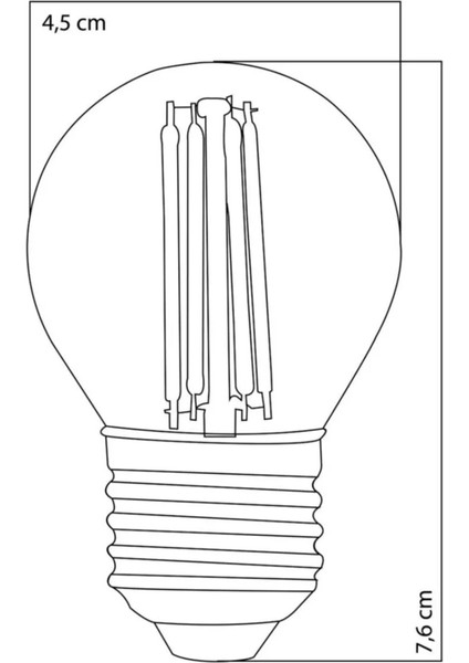 G45 Şeffaf Cam E27 Mini 10LU LED Ampul - 3000 Kelvin Beyaz Cam Sarı Işık (10 Adet) modelleri