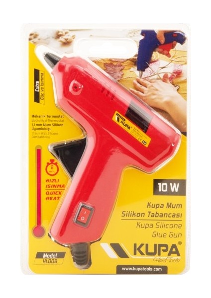 Kupa KUP8210 Mum Silikon Tabancası Düğmeli 10 W (Ince Mum)