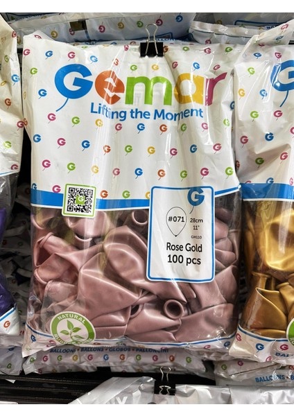 Parti Doğum Günü Organizasyon Balon - 28 Cm. - Ivory - Pembe Altın - 100 Adet