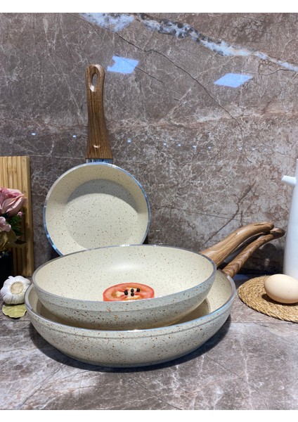 Granit 3 Parça Tava Set-Krem