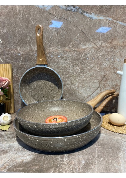Granit 3 Parça Tava Set-Kahverengi modelleri