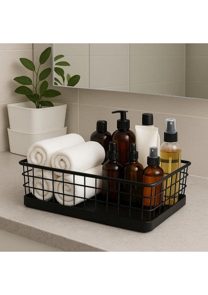 Siyah Metal Organizer Sepet 18x33 cm Fonksiyonel ve Şık Tasarım modelleri