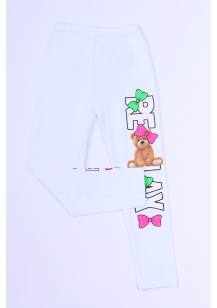 Kız Çocuk Beyaz Tayt Karakter Baskılı B40 fırsatları