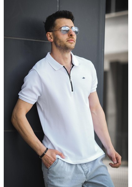 Zack Polo Yaka Petek Kumaş Yarım Fermuarlı Erkek Tshirt fiyatları