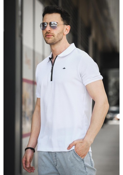 Zack Polo Yaka Petek Kumaş Yarım Fermuarlı Erkek Tshirt modelleri