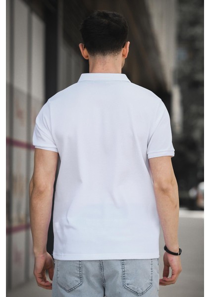 Zack Polo Yaka Petek Kumaş Yarım Fermuarlı Erkek Tshirt fırsatları