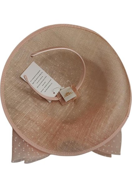 Vintage Şapka, Şık Fiyonklu Sinamay Kokteyl Şapka, Kentucky Şapka, Tabak Şapka, Derby Saucer Şapka, Baş Bantlı Fascinatörler