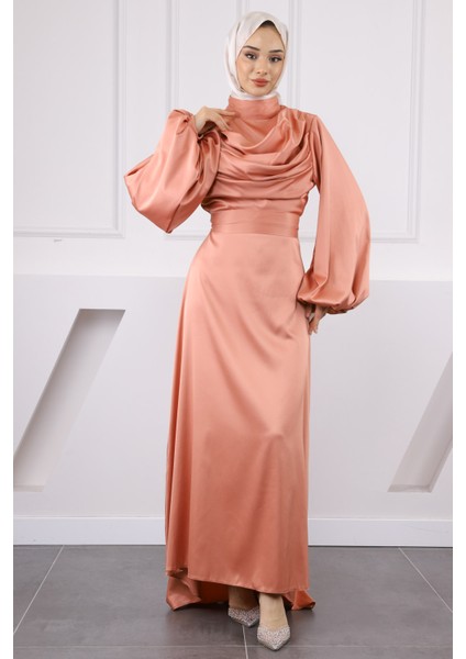 Pudra Balon Kol Saten Abiye