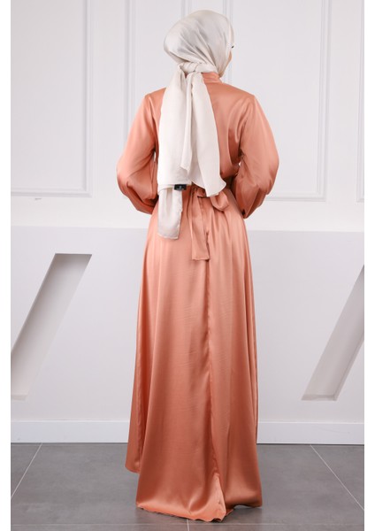 Pudra Balon Kol Saten Abiye modelleri