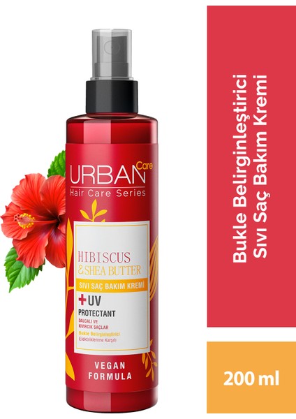 Hibiscus&Shea Butter Kıvırcık ve Dalgalı Saçlara Özel Sıvı Saç Bakım Kremi Vegan 200 ML x 2