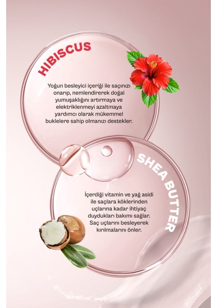 Hibiscus&Shea Butter Kıvırcık ve Dalgalı Saçlara Özel Sıvı Saç Bakım Kremi Vegan 200 ML x 2