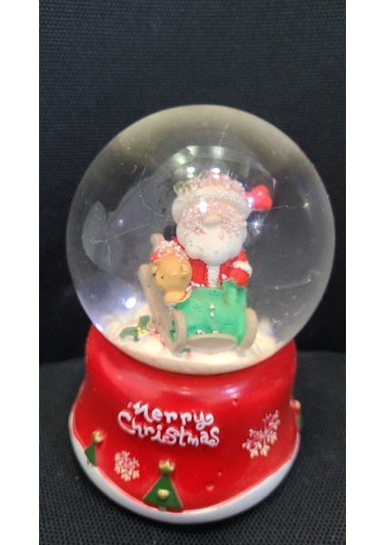 Değişen Işıklı Müzikli 12CM Wireless Noel Baba Merry Christmas Kar Küre 1 Adet