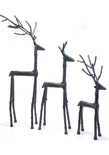 Metal 3'lü Geyik Seti