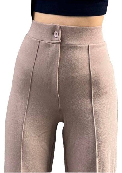 Büyük Beden Çımalı Krep Kumaş Pantalon