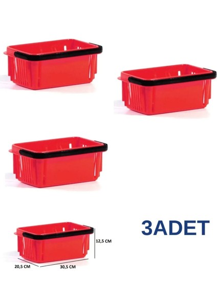 7 Litre Kozmetik Bijuteri Kırtasiye Hırdavat Sepeti 3 Lü Paket