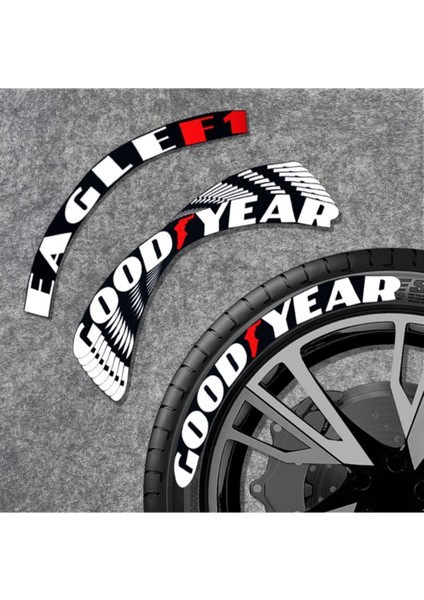 3D Lastik Yazısı Beyaz Good Year Eagle F1