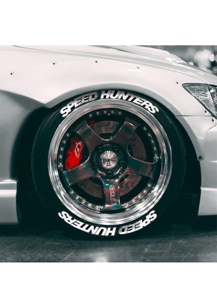 3D Lastik Yazısı Beyaz Speedhunter 4 Adet