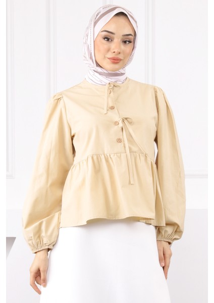 Vizon Kol Lastikli Poplin Gömlek fiyatları