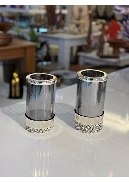 Gümüş Asimetrik 4 Parça Jardinyer Set fırsatları