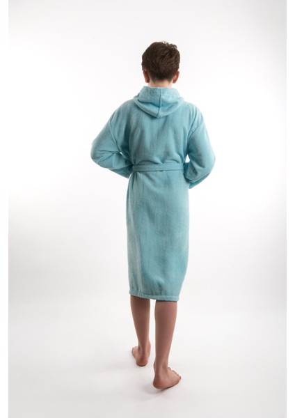 Pamuklu Kapüşonlu Genç Garson Boy Unisex Cepli Bukle Kadife Bornoz fırsatları