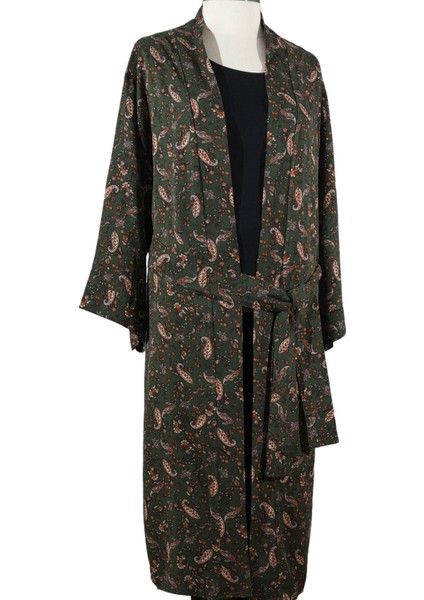Özel Tasarım Pamuk Viskon Uzun Kimono
