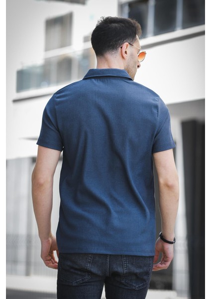 Theo Slim Fit Esnek Likralı Kısa Kol Ayaklı Yaka Erkek Gömlek fırsatları