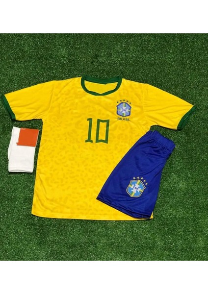 Brezilya Neymar Sarı Yeni Sezon 2023/24 Çocuk Forması Hedyeli 4lü Set Çorap Bileklik HD1199 fiyatları