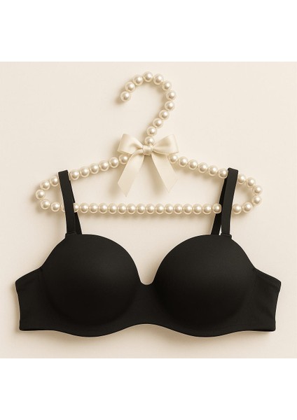 Straplez Destekli B Cup Sütyen Siyah