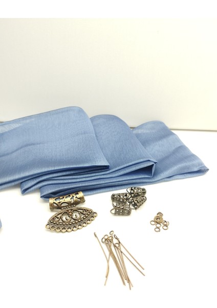 Mavi Fular Set