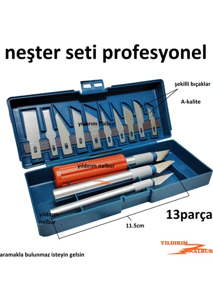 Neşter Bıçak Seti 13PARÇA Ekonomik Keskin Neşter Falçata Hobi Jilet Set fiyatları