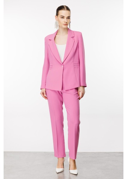 7543 Modailgi Kuptan Nervür Detaylı Yarım Astarlı Tek Düğme Ceket