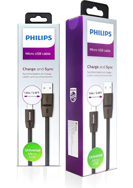 3A 45W UsbA to Universal Micro Hızlı Data ve Şarj Kablosu 1.8Metre DLC2519CB/97