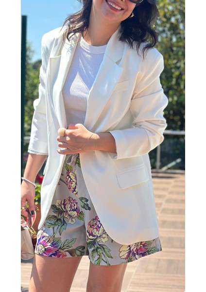 Kadın Beyaz Blazer Ceket
