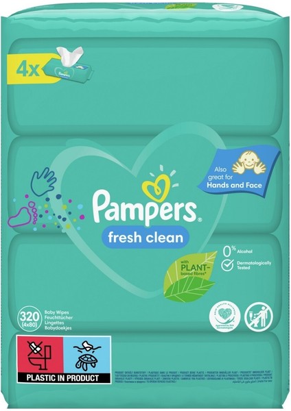 Pampers Baby Yenidoğan Fresh Clean Islak Havlu 80x4 Adet (320 Yaprak)