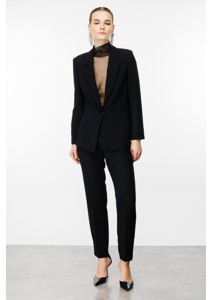 7543 Modailgi Kuptan Nervür Detaylı Yarım Astarlı Tek Düğme Ceket