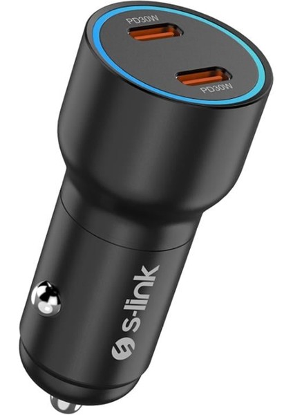 SL-AC60 60W Pd 3.0 Pd 30W + PD30W Siyah Araç Şarj Cihazı