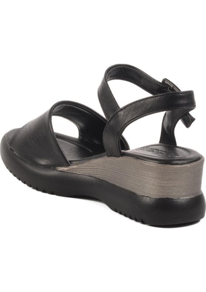 Siyah Kadın Topuklu Sandalet T-003 Z